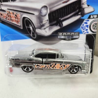 2025 Hot Wheels ’55 Chevy Zamac Car Rod Squad Walmart Exclusive 1/64 Toy NEW - Thumbnail 2