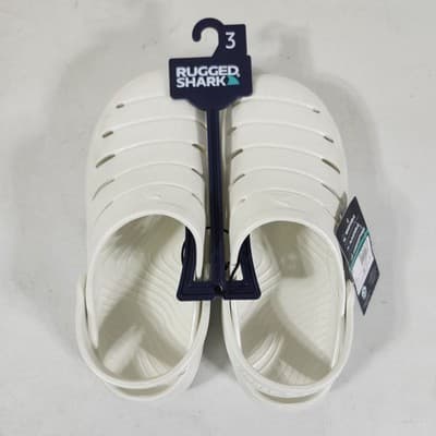 Rugged Shark Sparkle White Clogs Toddler Girls Size 3 New With Tags - Thumbnail 3