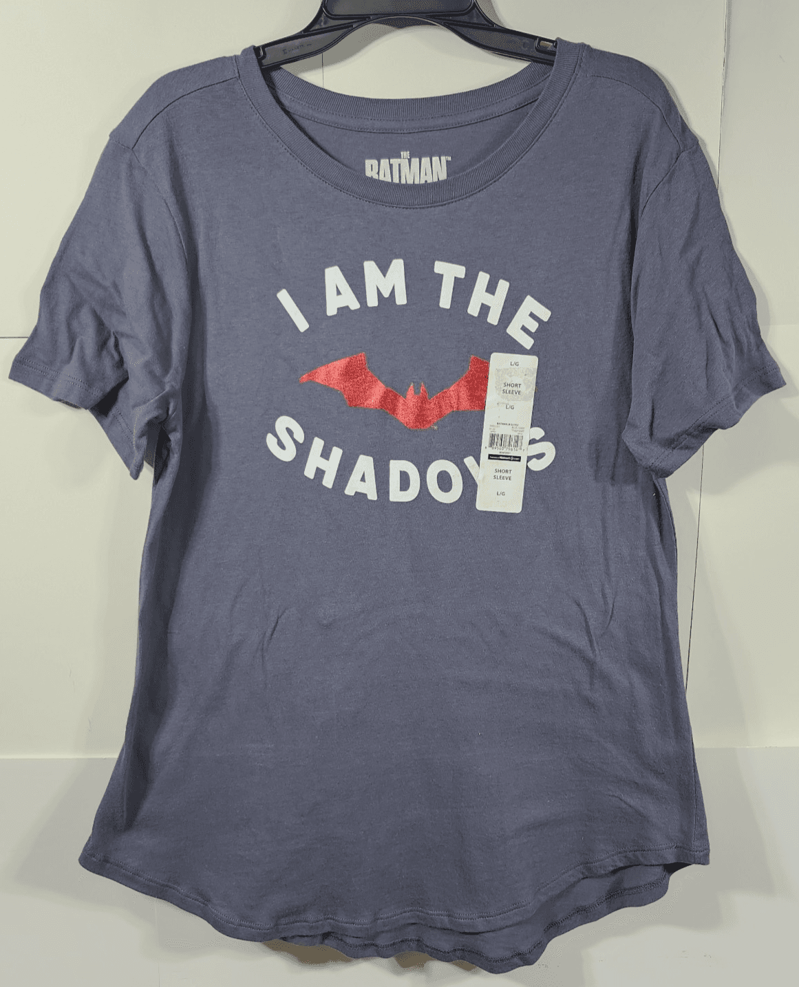 Girls Batman I Am The Shadow Tshirt Gray Size Large Short Sleeve NEW