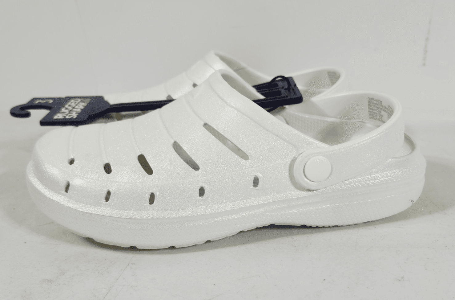 Rugged Shark Sparkle White Clogs Toddler Girls Size 3 New With Tags - Thumbnail 6