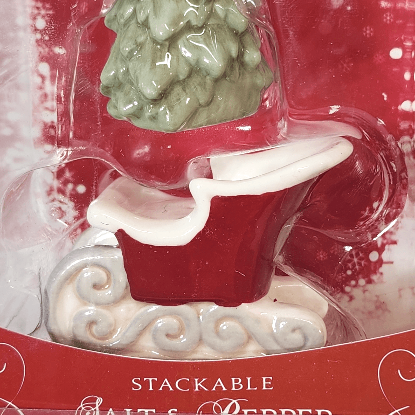 Grassland Road Christmas Stackable Salt & Pepper Shakers Set NEW - Thumbnail 3