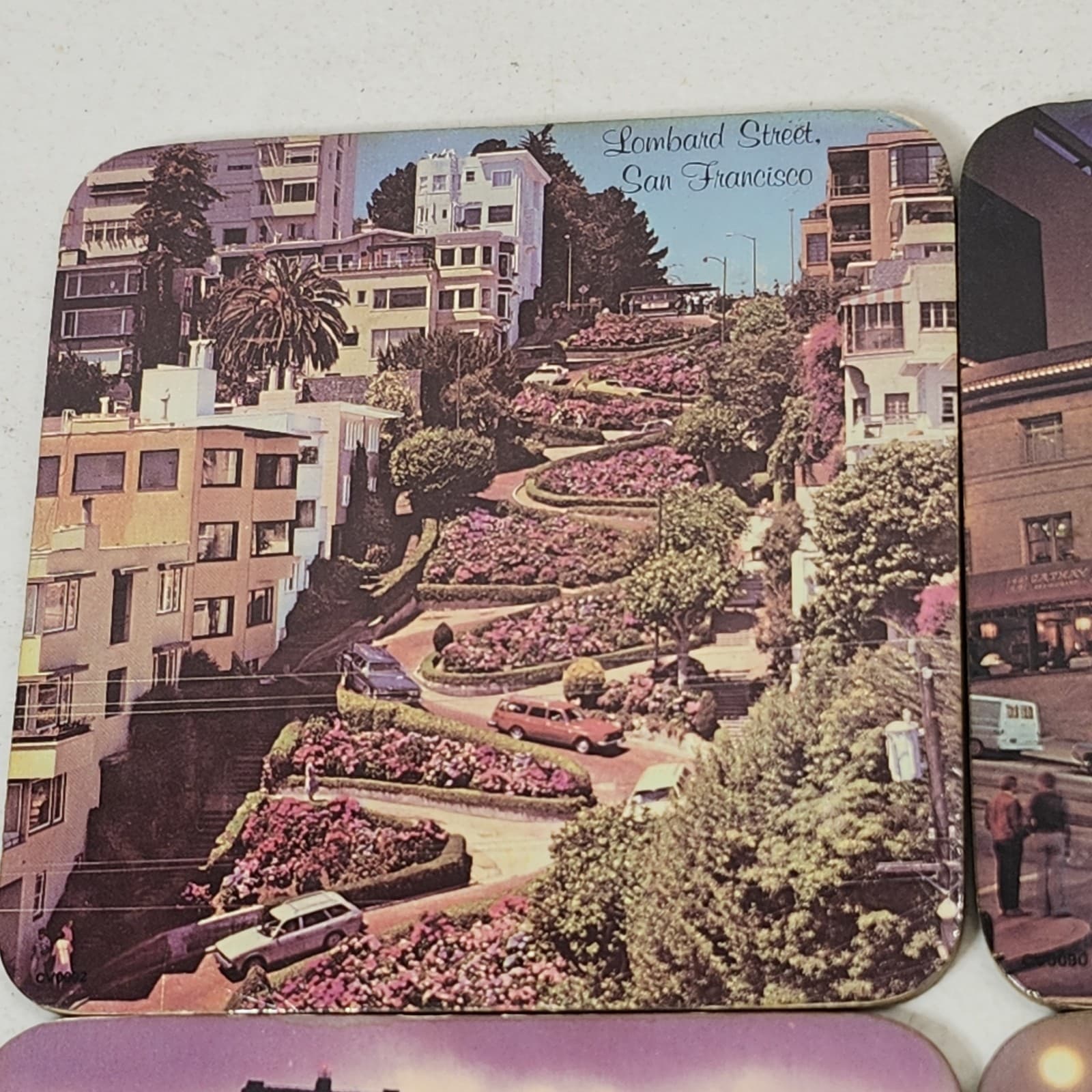 San Francisco Coasters Set of 6 Cork Backed Home Bar Decor - Thumbnail 7