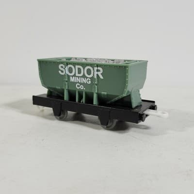 Thomas Train Trackmaster Sodor Mining Quarry Cargo Car Flip Top Gold Silver 2006 - Thumbnail 4