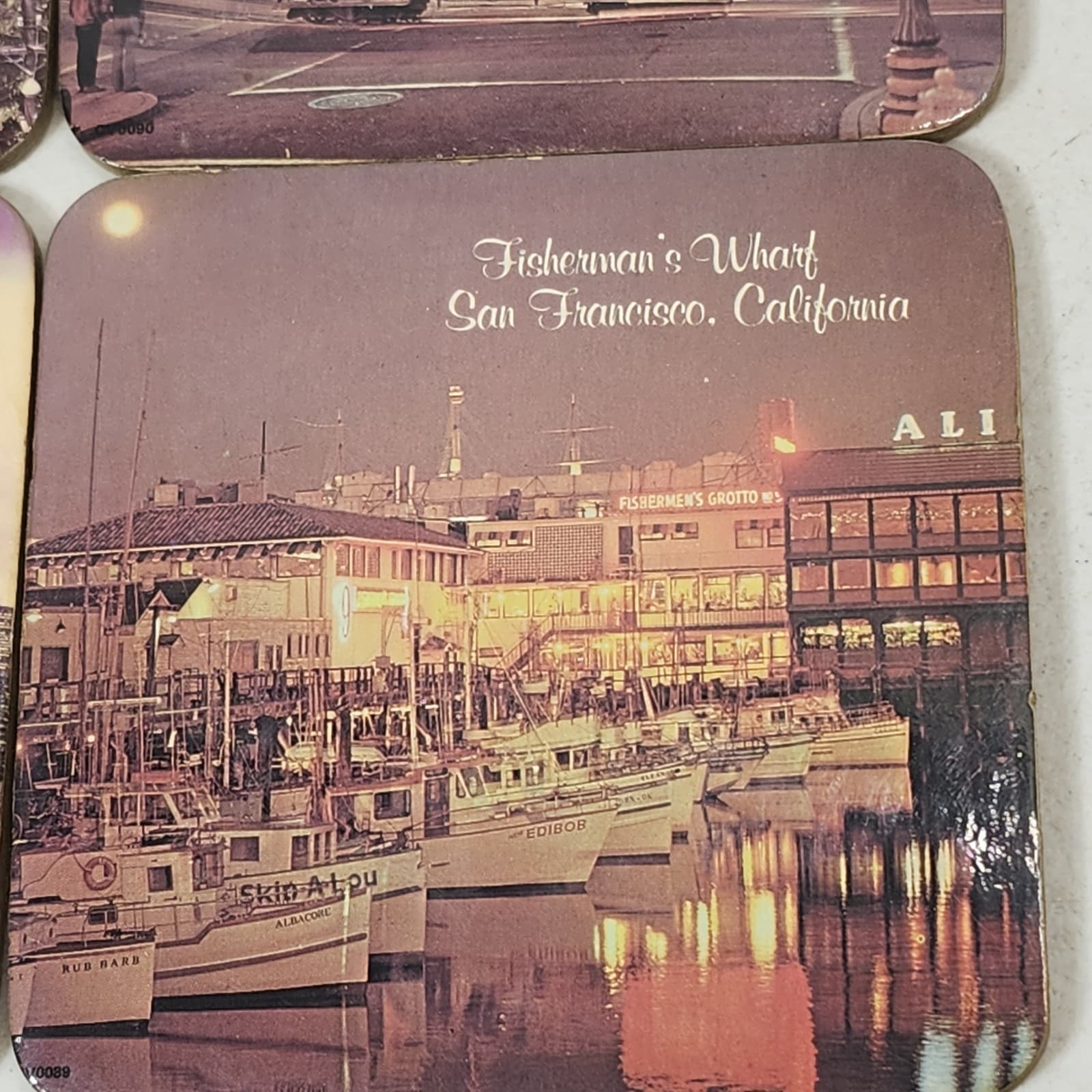 San Francisco Coasters Set of 6 Cork Backed Home Bar Decor - Thumbnail 5