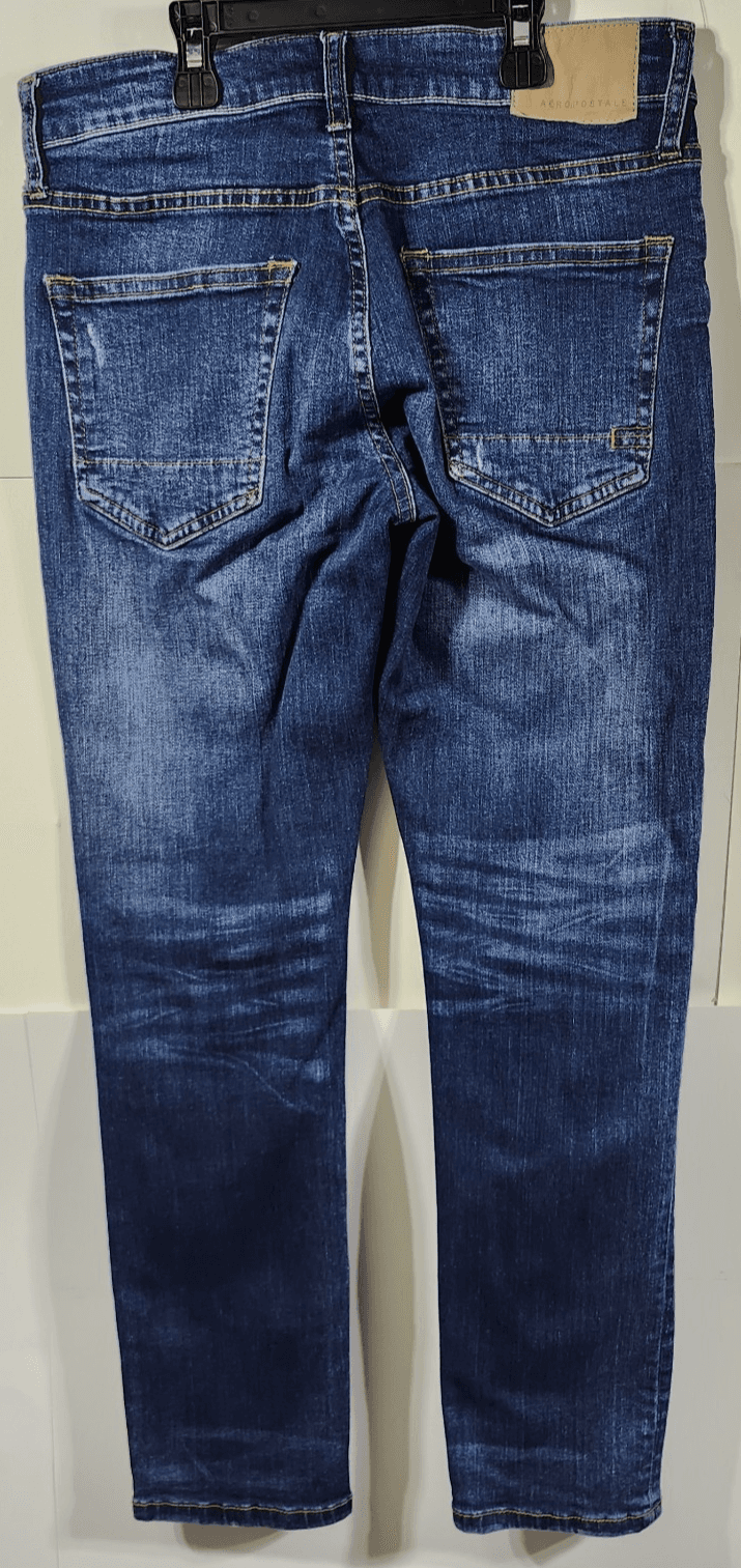 Aeropostale Jeans Mens Size 27/28 Slim Fit Blue Denim Pants - Thumbnail 6