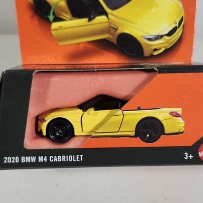 Matchbox 2020 BMW M4 Cabriolet Moving Parts Yellow Car 1/64 Toy Vehicle NEW - Thumbnail 3