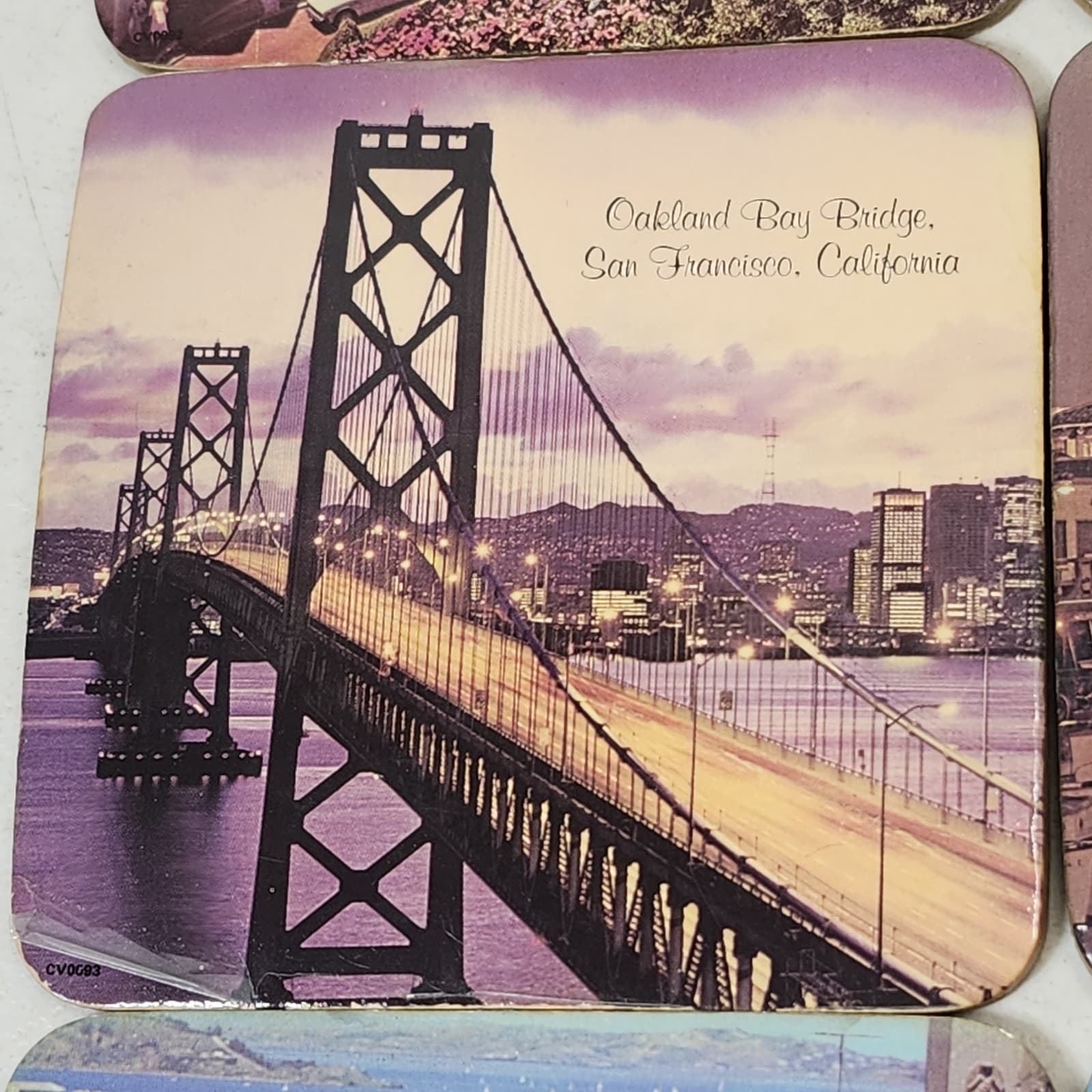 San Francisco Coasters Set of 6 Cork Backed Home Bar Decor - Thumbnail 6