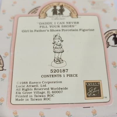 Mabel Lucie Atwell Daddy I Can Never Fill Your Shoes Figurine Memories of - Thumbnail 10