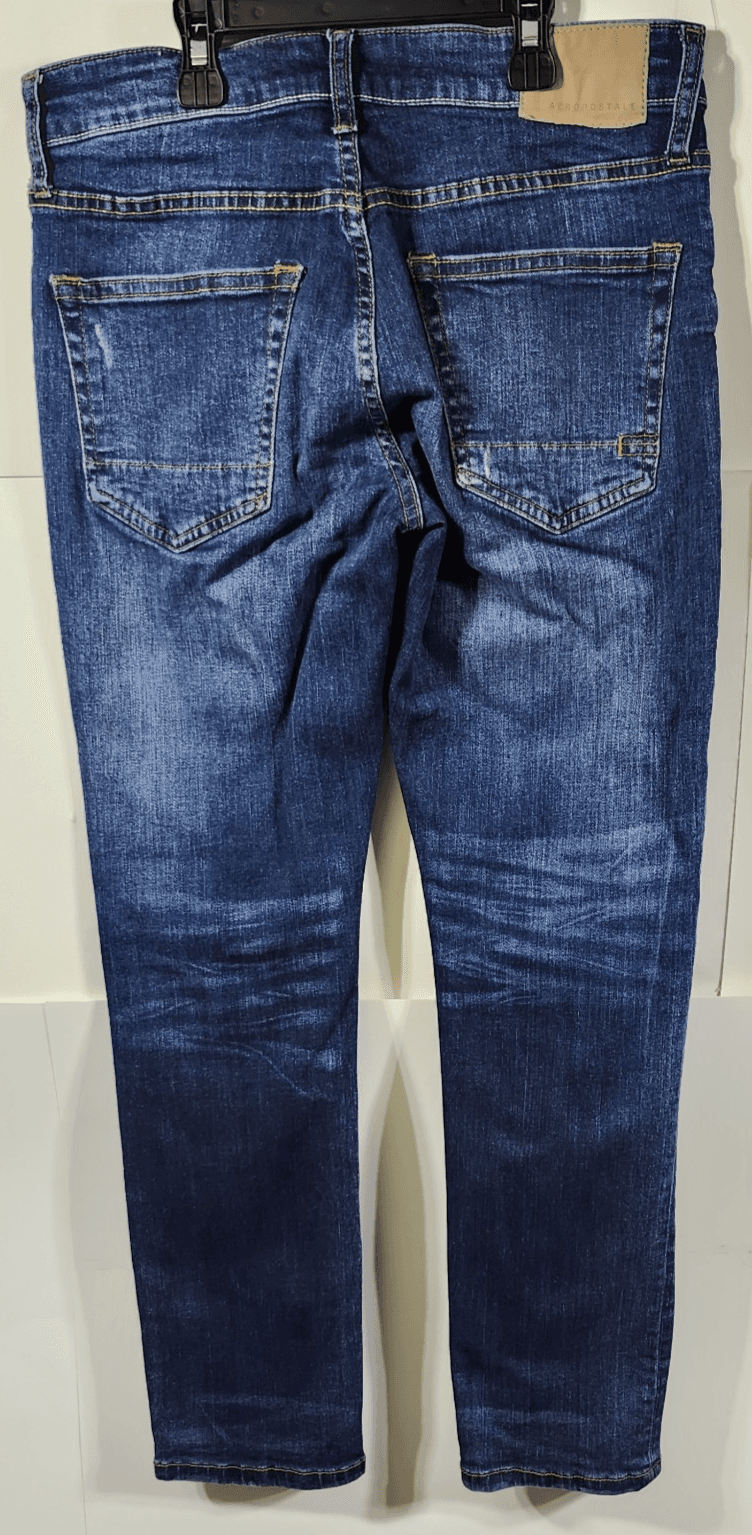 Aeropostale Jeans Mens Size 27/28 Slim Fit Blue Denim Pants - Thumbnail 4