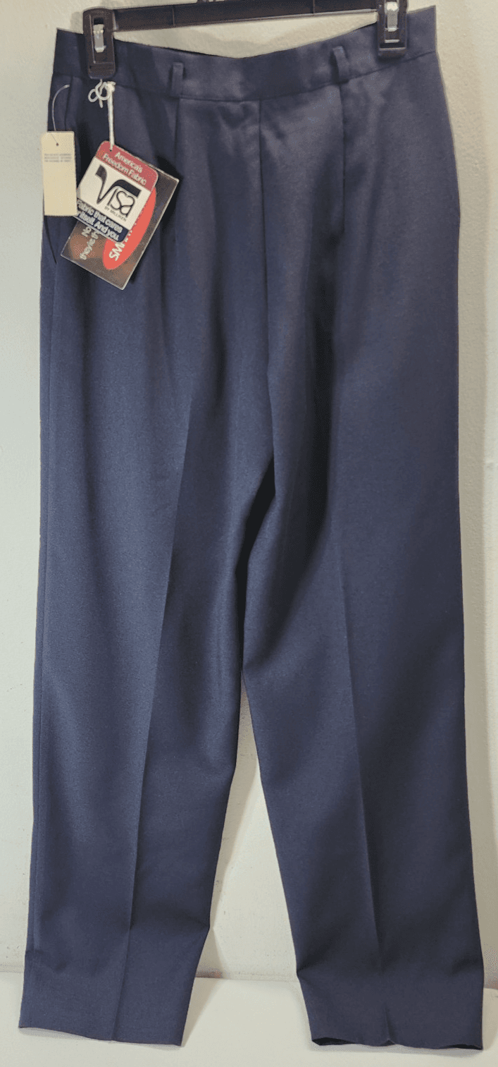 Vtg Smart Parts Dress Pants Womens Size 13 Blue Pleated High Rise Made in USA - Thumbnail 4