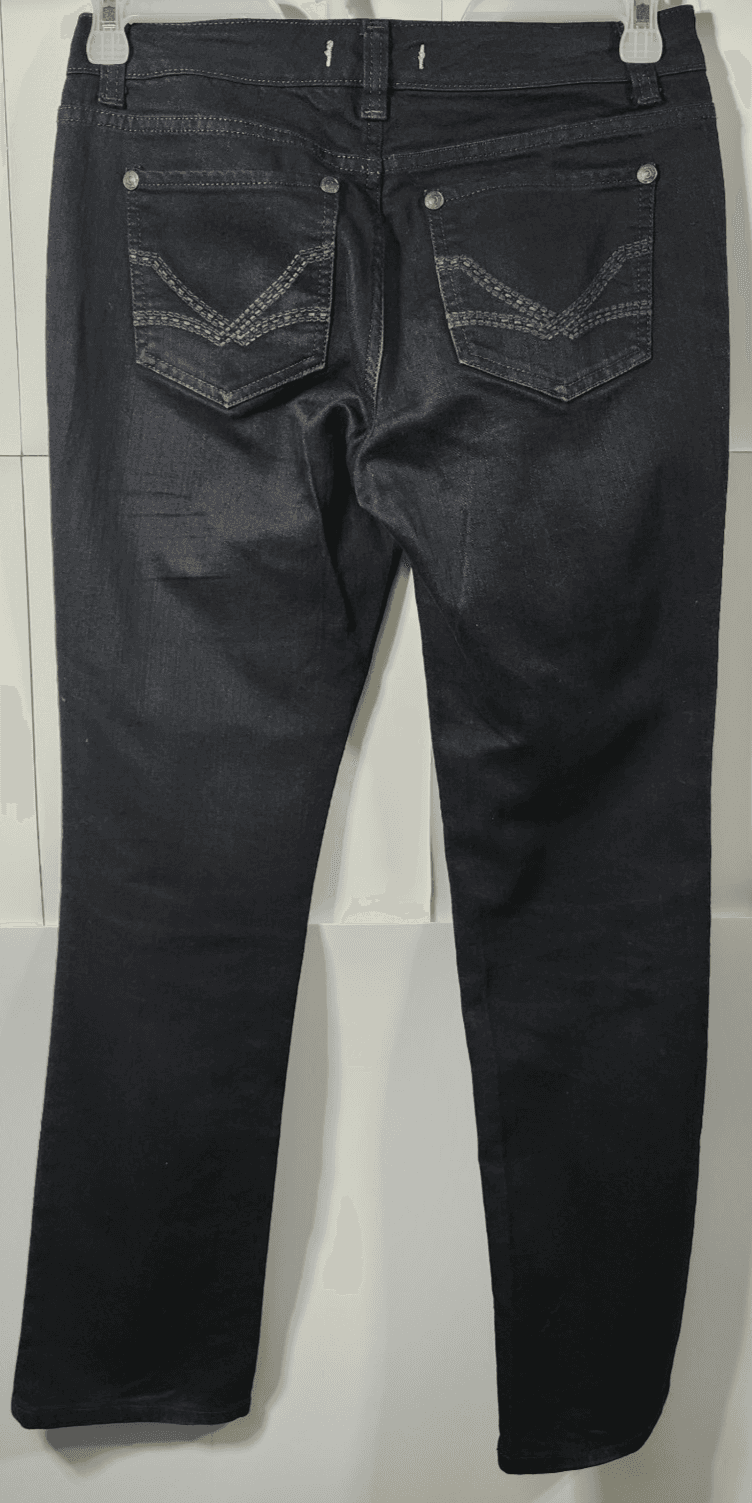 Nine West Vintage America Jeans Women's Size 2 Black Straight Denim Pants - Thumbnail 4