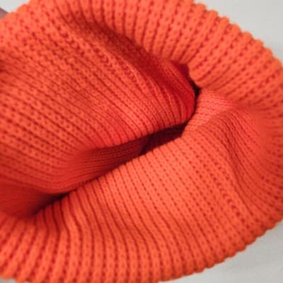 Men's Winter Hat Orange and Black Reindeer Beanie Hunting Theme - Thumbnail 3