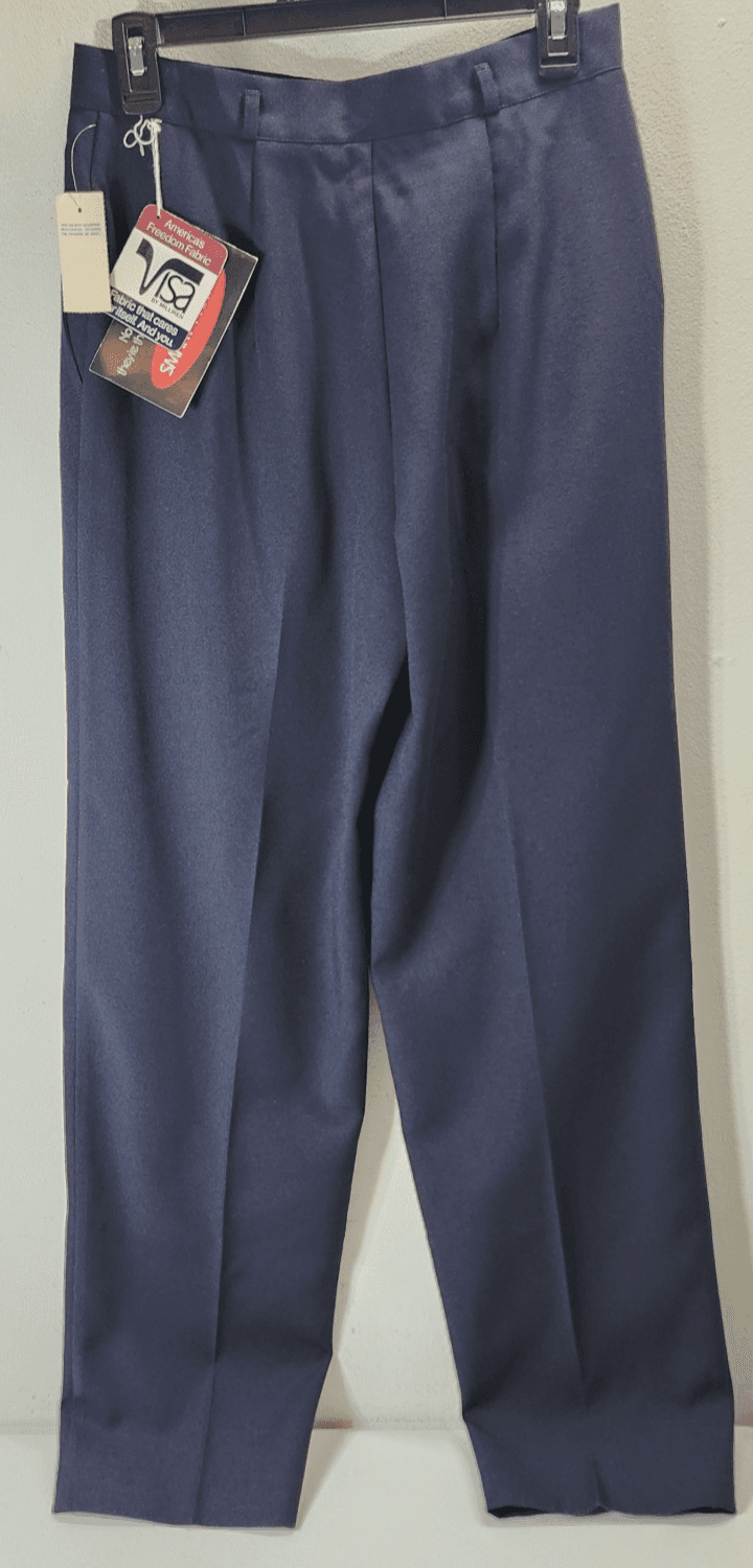 Vtg Smart Parts Dress Pants Womens Size 13 Blue Pleated High Rise Made in USA - Thumbnail 6