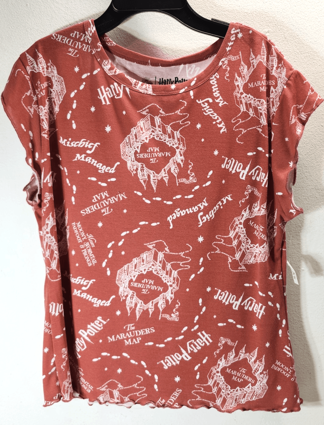 Harry Potter Crop Tshirt Size Small Red Marauders Map Wizarding World