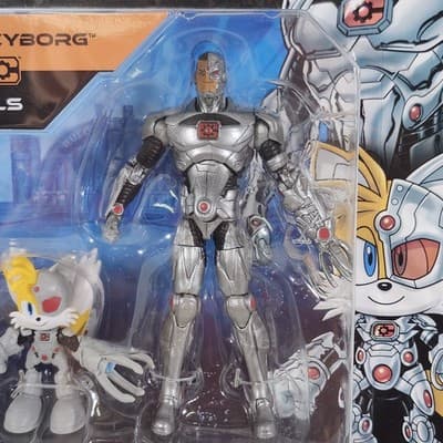 DC x Sonic The Hedgehog Cyborg And Tails Action Figures 2025 Jakks NEW - Thumbnail 3