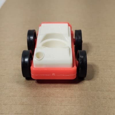 Vintage Fisher Price Little People Red White Car Toy Vehicle - Thumbnail 3