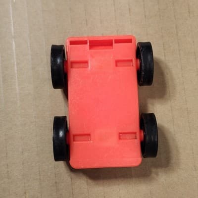 Vintage Fisher Price Little People Red White Car Toy Vehicle - Thumbnail 5