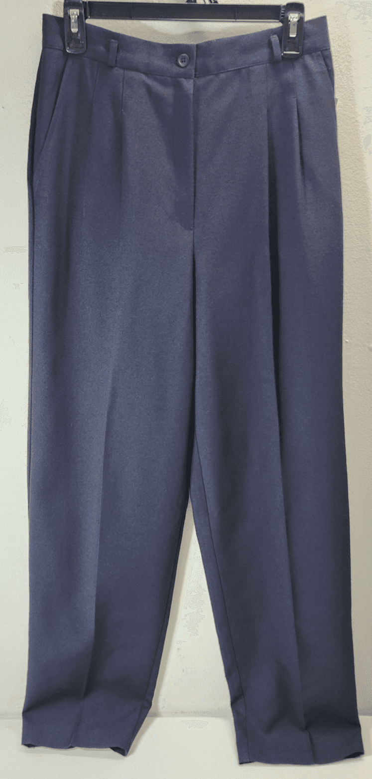 Vtg Smart Parts Dress Pants Womens Size 13 Blue Pleated High Rise Made in USA - Thumbnail 5