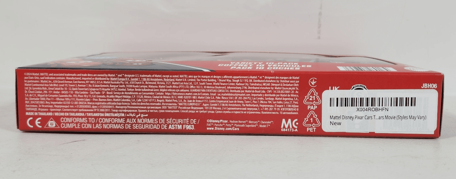 DisneyPixar Cars Mini Racers 10 Pack Lighting McQueen The King Mater Chick Hicks - Thumbnail 6