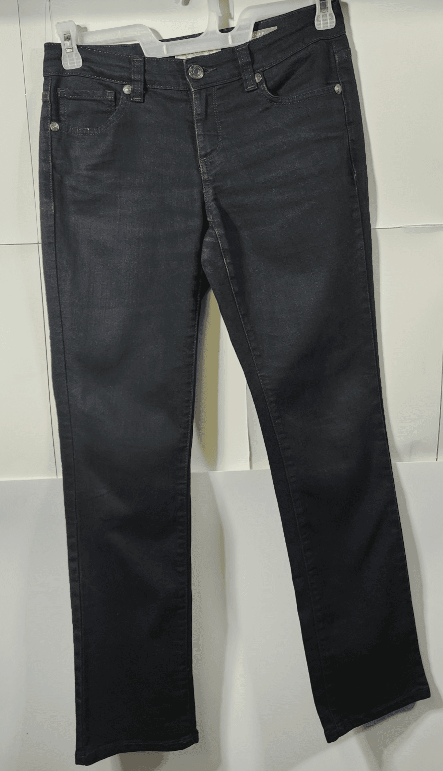 Nine West Vintage America Jeans Women's Size 2 Black Straight Denim Pants - Thumbnail 5