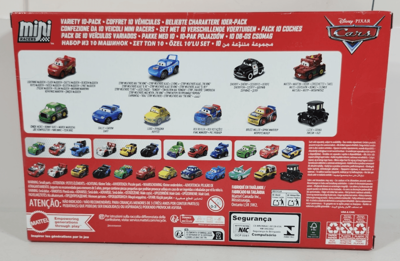 DisneyPixar Cars Mini Racers 10 Pack Lighting McQueen The King Mater Chick Hicks - Thumbnail 5