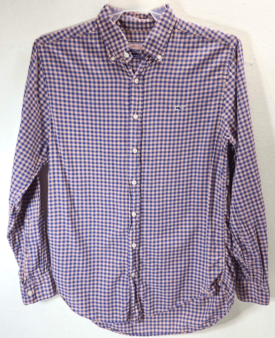 Vineyard Vines Shirt Men's Size Medium Gingham Button Slim Fit Long Sleeve