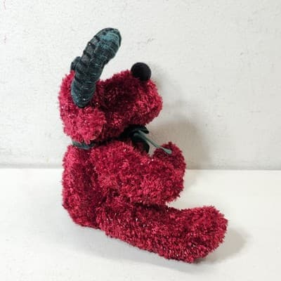 Vintage Russ Berrie Moose Plush Twinkle Cranberry Red Green Christmas Holiday - Thumbnail 7