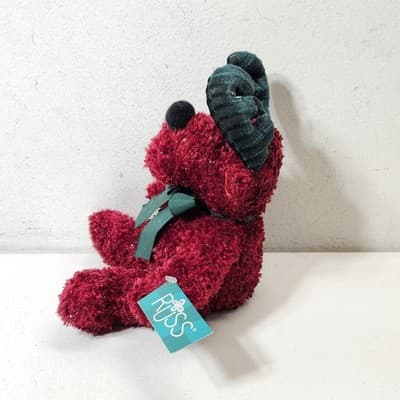 Vintage Russ Berrie Moose Plush Twinkle Cranberry Red Green Christmas Holiday - Thumbnail 3