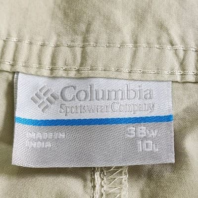 Columbia Men's 38x10 Shorts Regular Fit Beige - Thumbnail 7