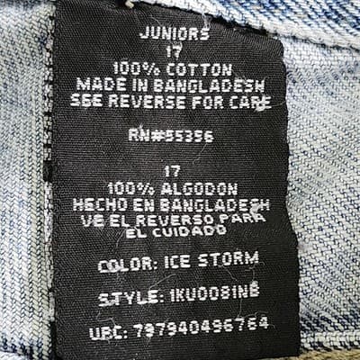 No Boundaries Women's 17 High Rise Crop Blue Denim Jeans Embroidered Bohemian - Thumbnail 8