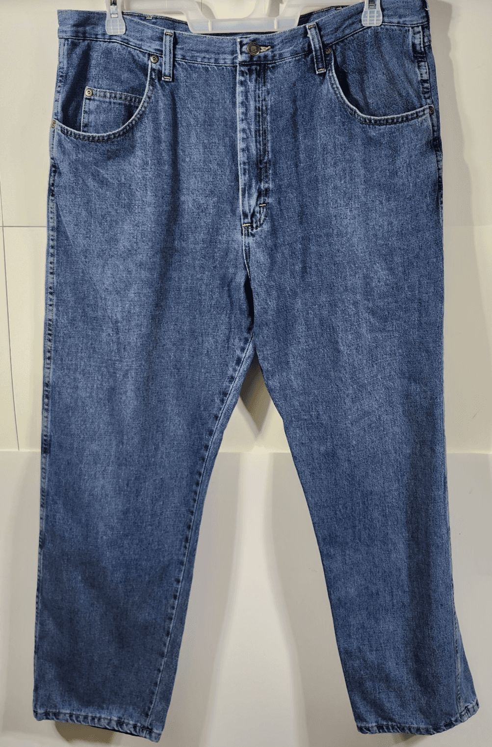 Wrangler Men's Jeans Size 40 X 30 Regular Straight Fit Blue Denim Pants - Thumbnail 5