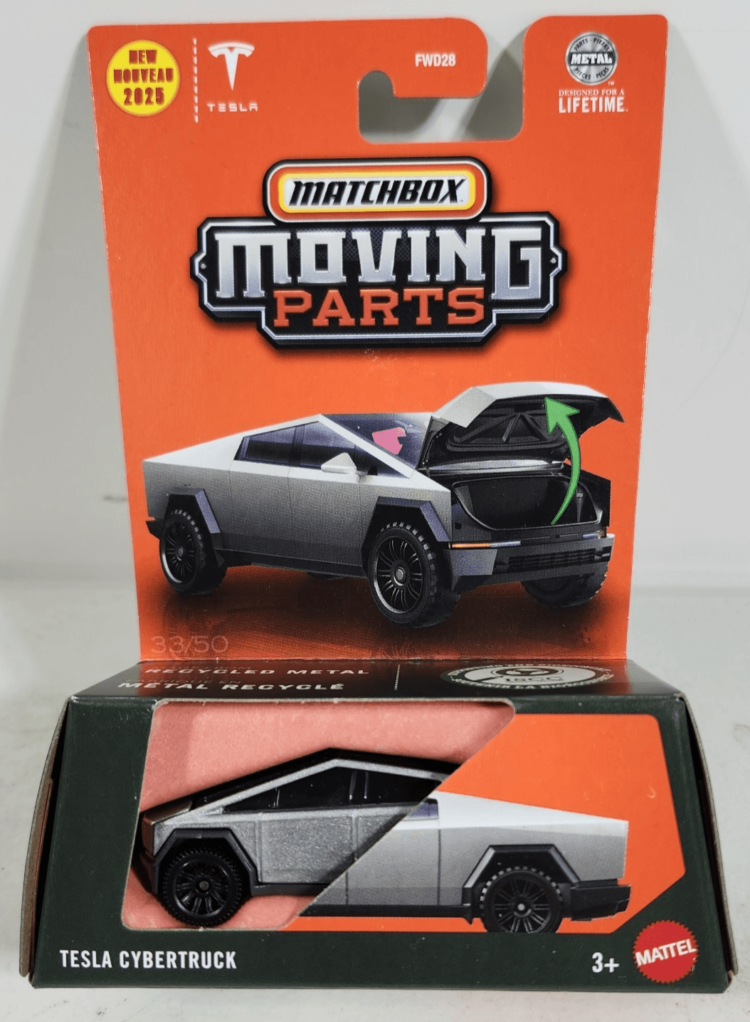 2025 Matchbox Moving Parts Tesla Cybertruck 1/64 Toy Vehicle NEW