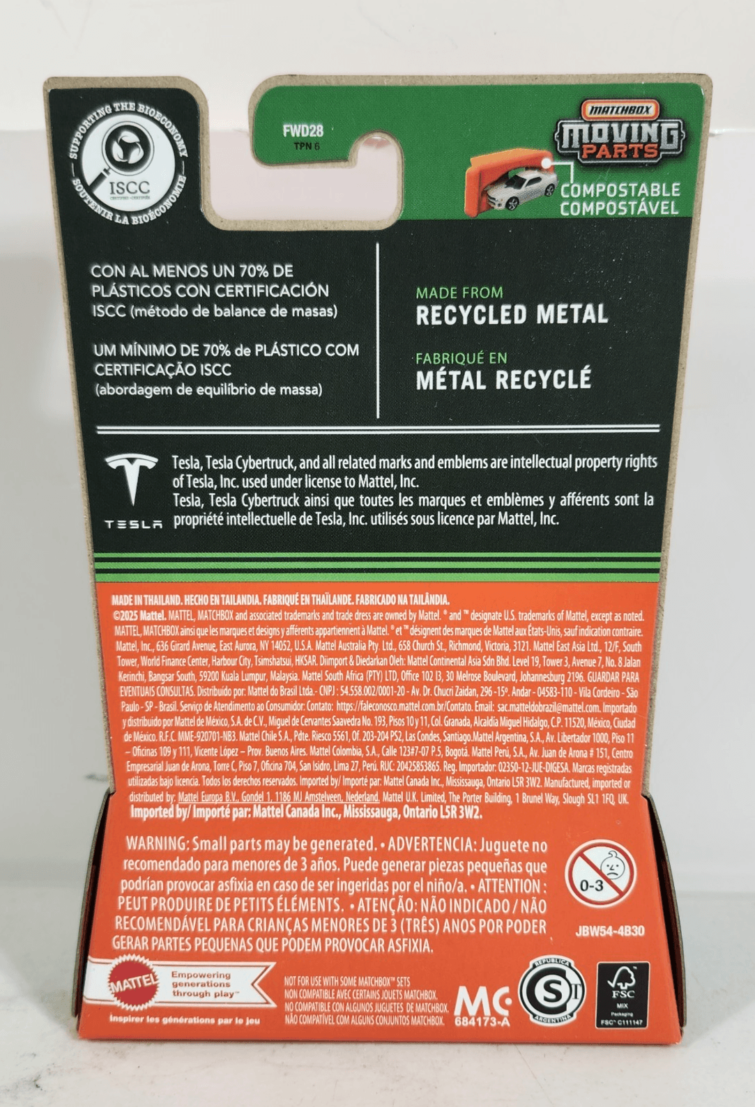 2025 Matchbox Moving Parts Tesla Cybertruck 1/64 Toy Vehicle NEW - Thumbnail 3