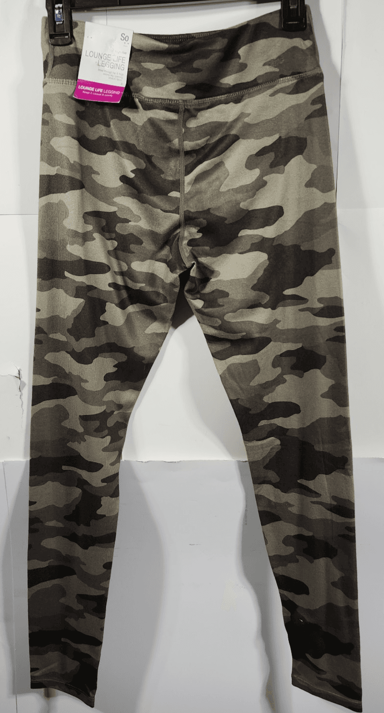 SO Leggings Women's Small High Rise Pull On Green Camo Lounge Pants NEW - Thumbnail 6