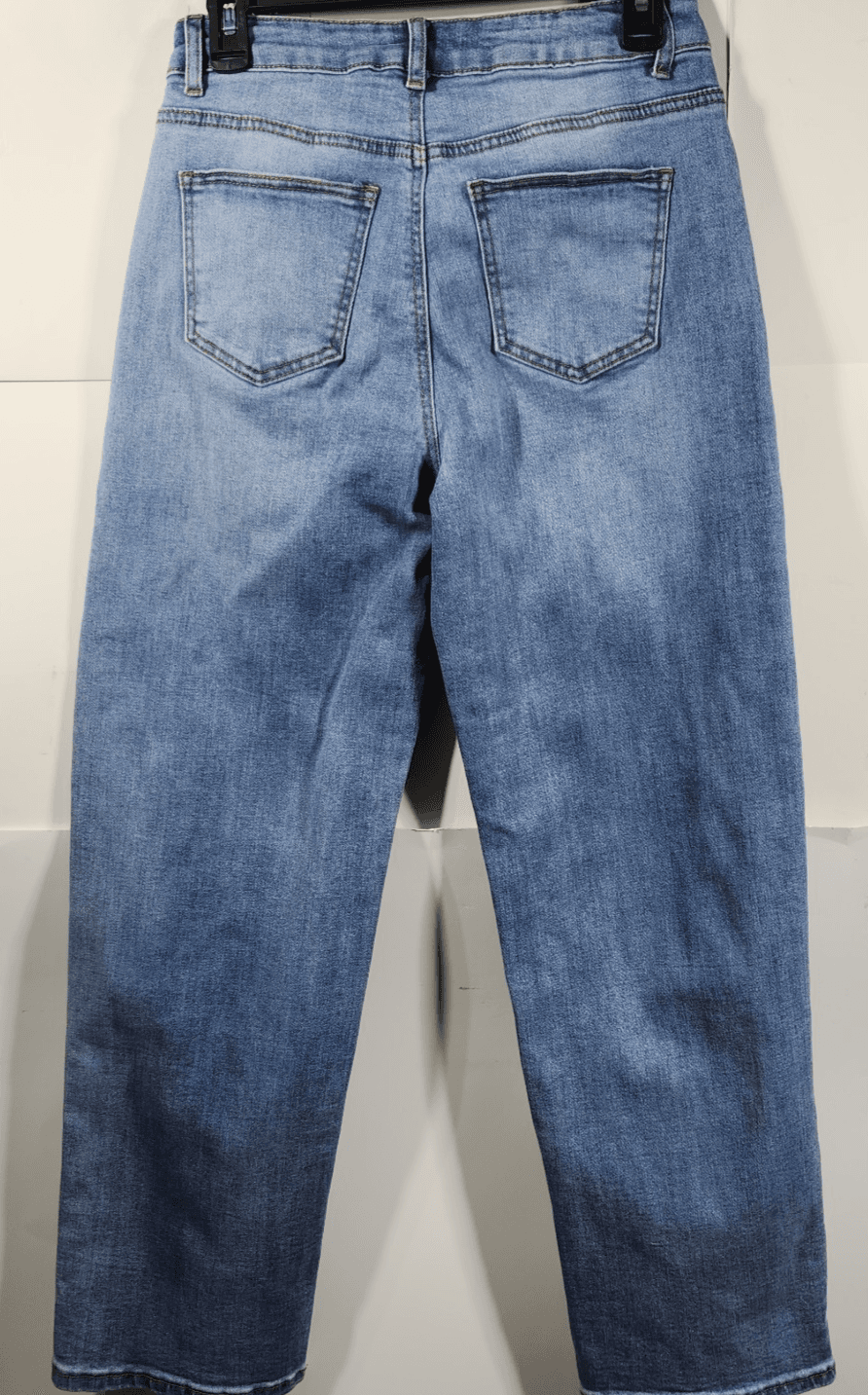Wax Jeans Womens 5/27 Blue Wide Straight Stretch High Rise Denim - Thumbnail 4