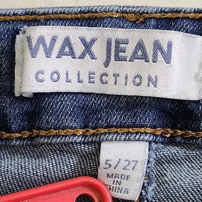 Wax Jeans Womens 5/27 Blue Wide Straight Stretch High Rise Denim - Thumbnail 7