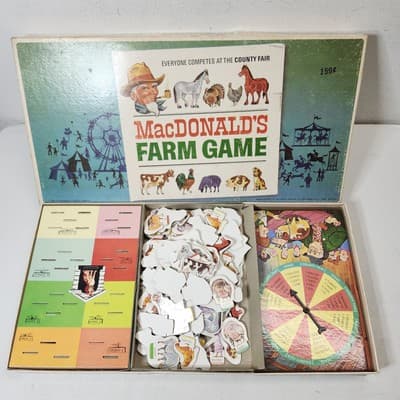 MacDonald's Farm Board Game Animals Farm Spinner Vtg 1965 County Fair Selchow - Thumbnail 2