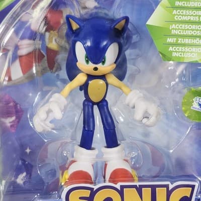 Sonic the Hedgehog 35th Anniversary 4" Action Figure Toy W/Green Emerald NEW - Thumbnail 2