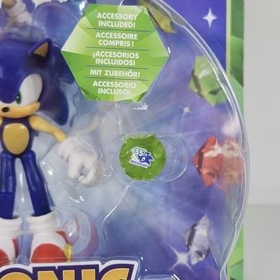 Sonic the Hedgehog 35th Anniversary 4" Action Figure Toy W/Green Emerald NEW - Thumbnail 3