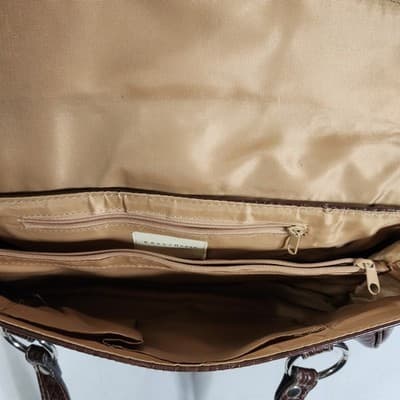 Liz Claiborne Women's Handbag Purse Brown Embossed Crazy Horse - Thumbnail 6