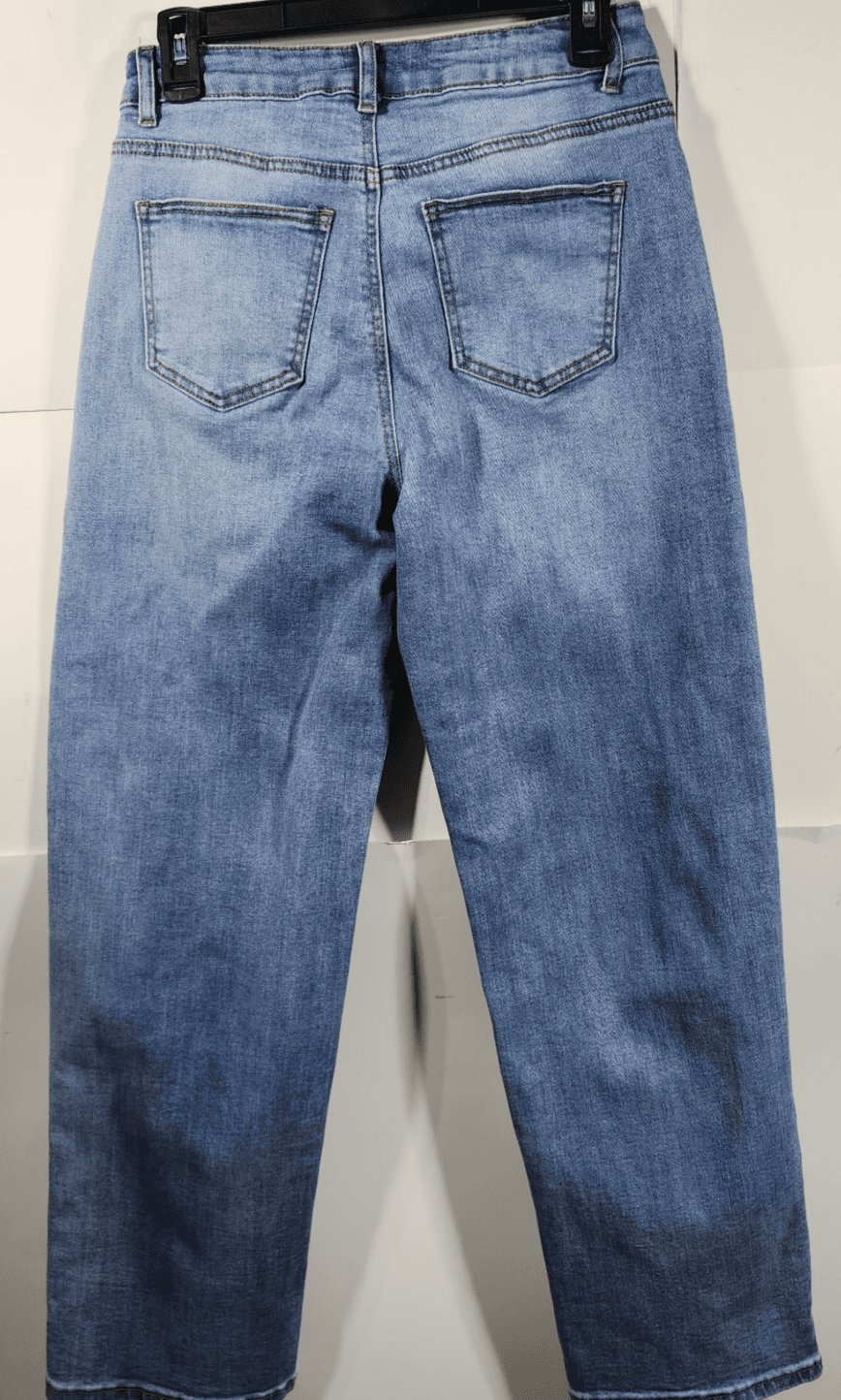 Wax Jeans Womens 5/27 Blue Wide Straight Stretch High Rise Denim - Thumbnail 6
