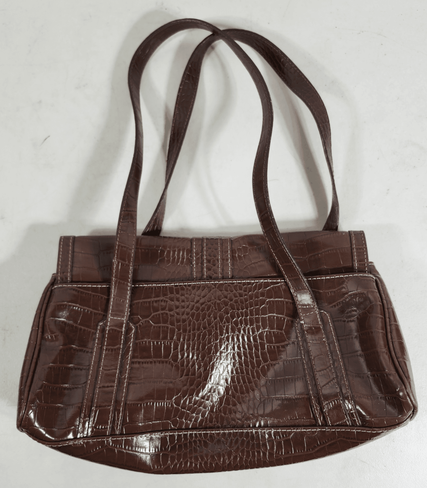 Liz Claiborne Women's Handbag Purse Brown Embossed Crazy Horse - Thumbnail 5