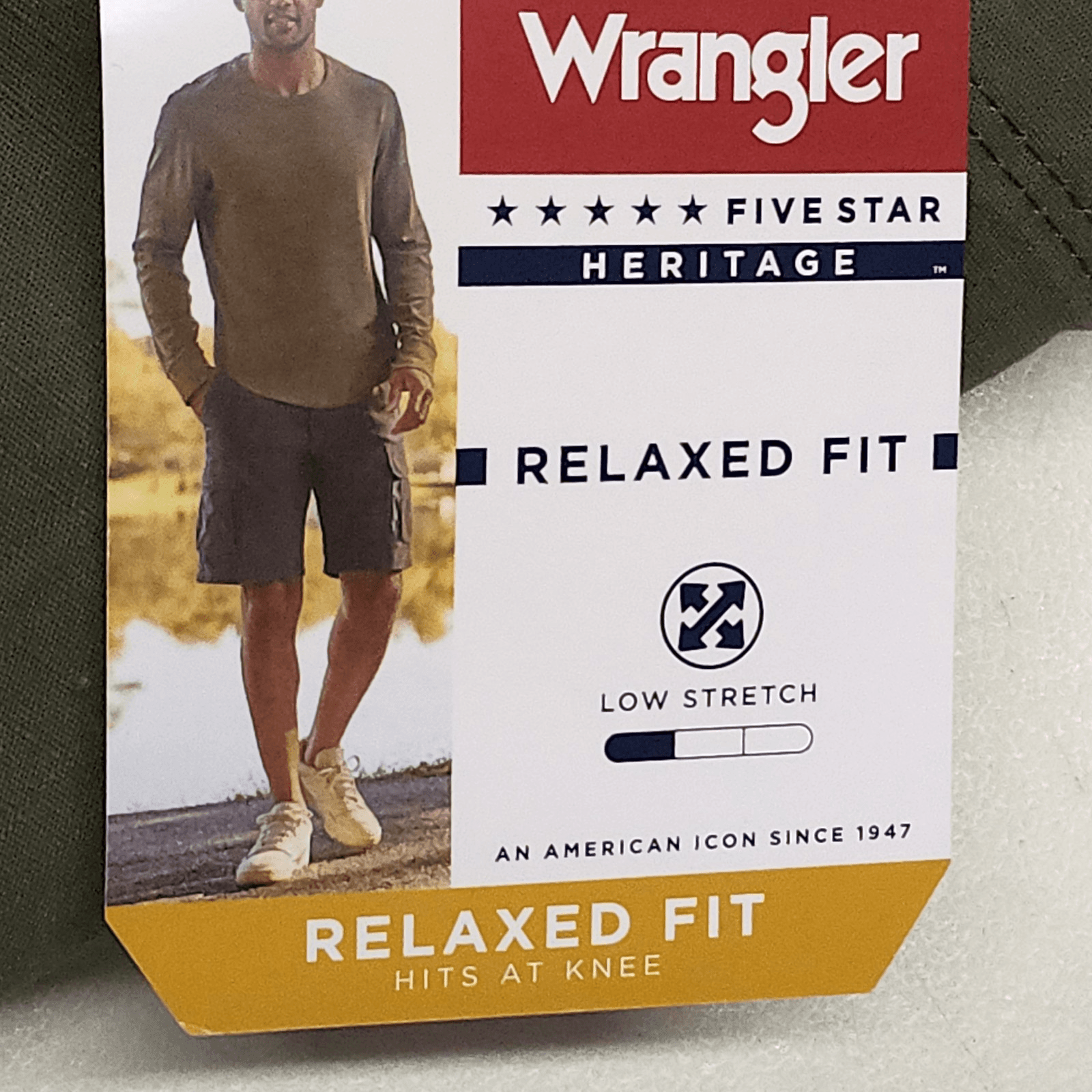 Men's Wrangler Relaxed Fit Cargo Shorts Size 44 Green NEW - Thumbnail 8