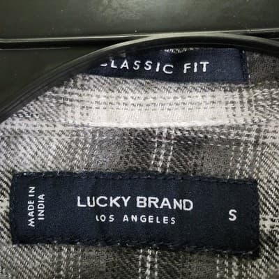 Lucky Brand Men's Small Button Up Shirt Plaid Flannel Classic Fit - Thumbnail 7