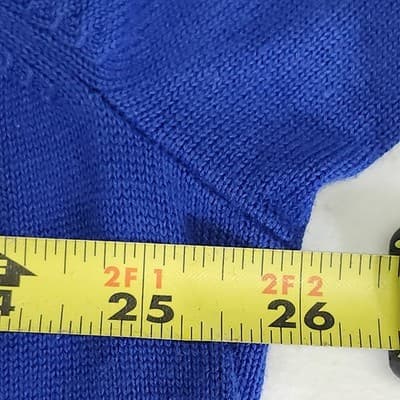 Lands' End Sweater Men's XXL Blue Supima Cotton V Neck Long Sleeve - Thumbnail 2