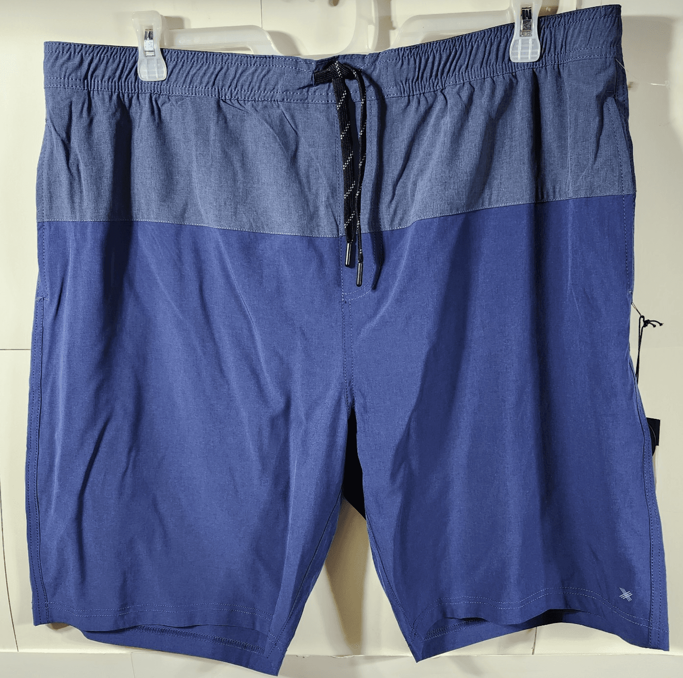 Kenneth Cole Men's 2X Heathered Tech Performance Shorts Blue Lightweight NEW