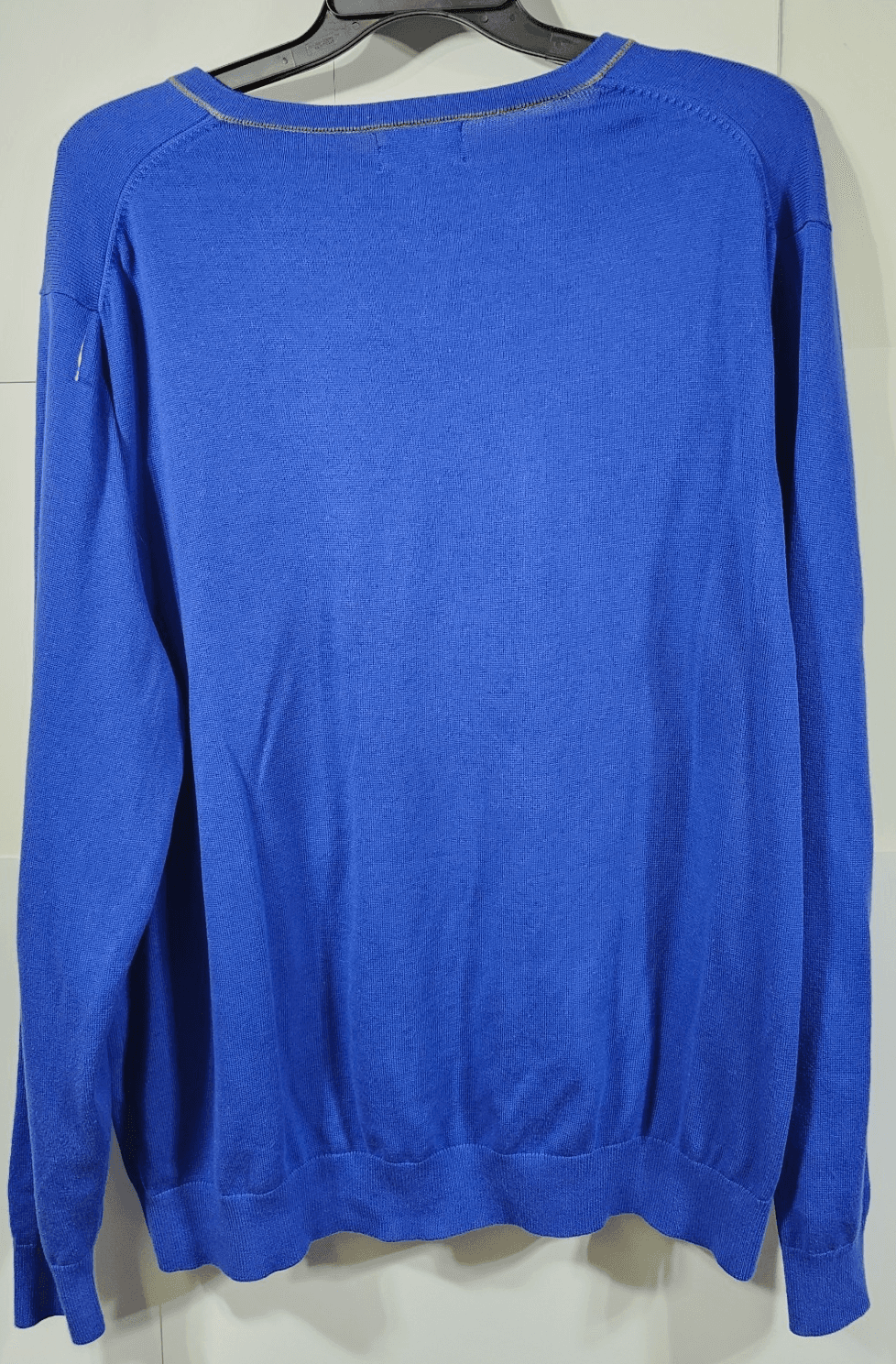Lands' End Sweater Men's XXL Blue Supima Cotton V Neck Long Sleeve - Thumbnail 6