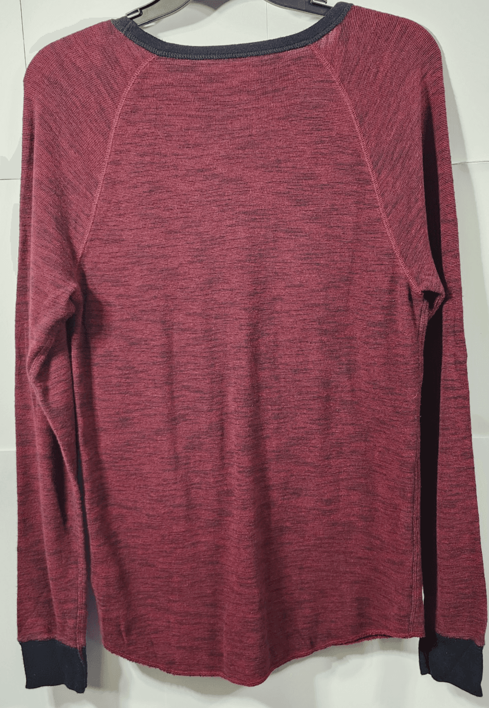 American Eagle Men's Shirt Size Medium Red Long Sleeve Thermal Pullover - Thumbnail 6