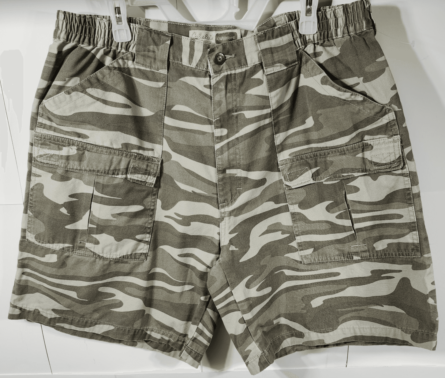 Cabelas Casuals Size 40 Baggy Y2K Camo Cargo Shorts Ripstop Utility Gorpcore