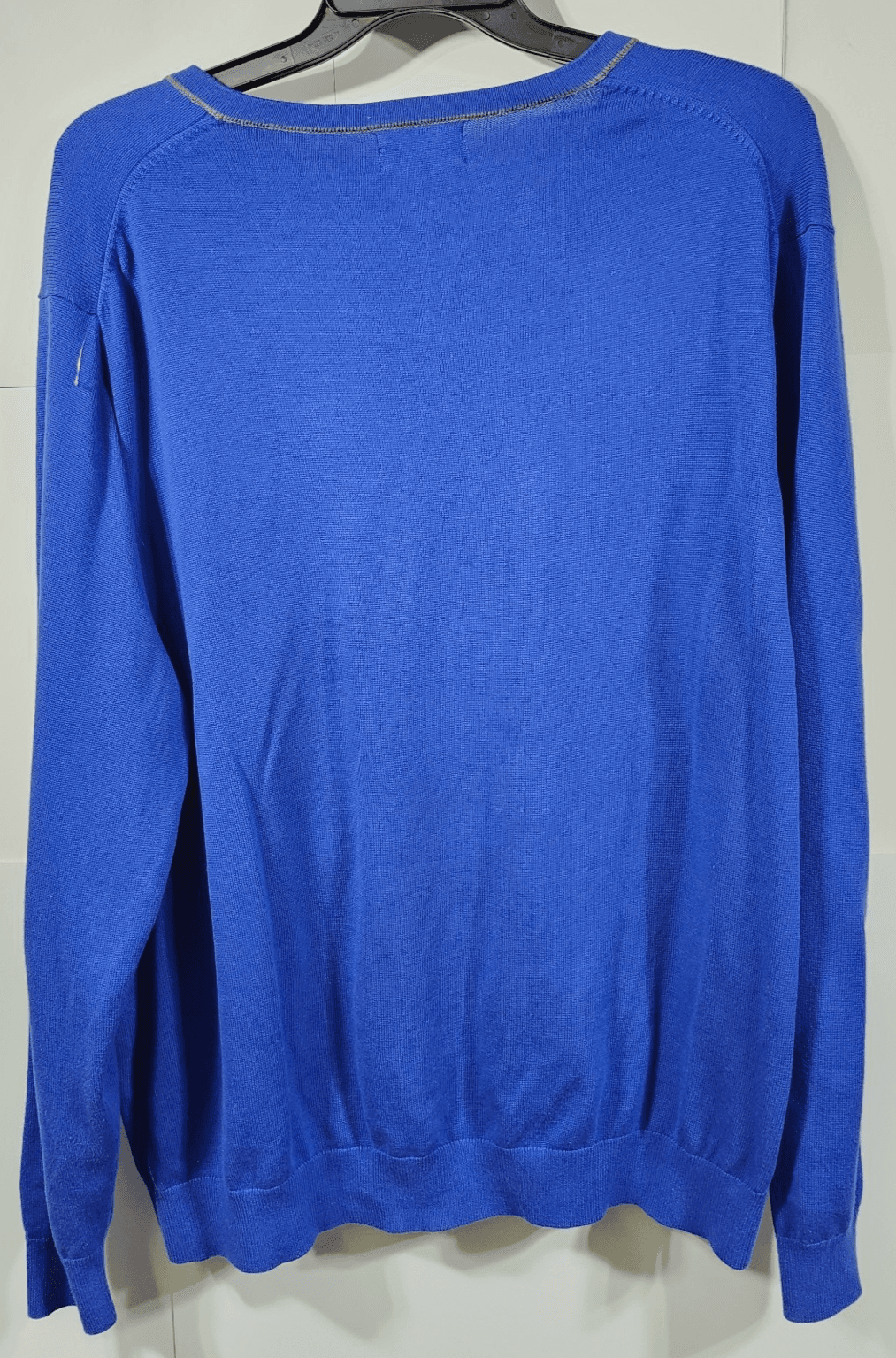 Lands' End Sweater Men's XXL Blue Supima Cotton V Neck Long Sleeve - Thumbnail 4